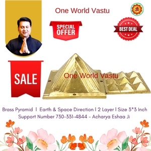 High Grade Vastu Brass Powerful Pyramid in 2 Layer l 3*3 Inches l Set of 2 l Earth & Space Element
