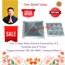 Load image into Gallery viewer, High Grade Vastu AL/Zinc Powerful Pyramid in 2 Layer l 3*3 Inches l Set of 2
